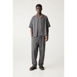 Pull&Bear Pantalon De Jogging Lin Mélangé Gris anthracite L male
