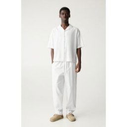 Pull&Bear Pantalon De Jogging Lin Mélangé Blanc cassé XL male