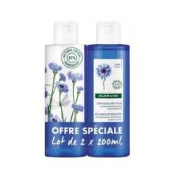Klorane Bleuet Démaquillant Yeux au Bleuet Bio - Yeux Sensibles - Offre Spéciale Duo 2 x 200 ml - Lot 2 x 200 ml
