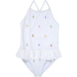 Maillots de bain enfant Polo Ralph Lauren ALLOVRPP1PCE-SWIMWEAR-1 PC SWIM Blanc