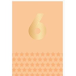 Draeger Carte d'anniversaire 6 ans en Or - Orange - A message - Pour Enfant Garçon Fille - 11,5 x 17 cm