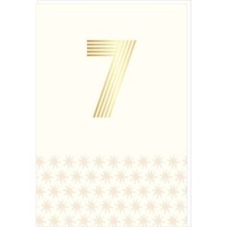Draeger Carte d'anniversaire 7 ans en Or - Blanc - A message - Pour Enfant Garçon Fille - 11,5 x 17 cm