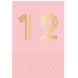Draeger Carte d'anniversaire 12 ans en Or - Rose - A message - Pour Enfant Garçon Fille - 11,5 x 17 cm