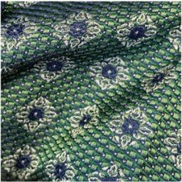 Draeger Cravate jacquard en 100% soie - Imprimé Fleur - Bleu - 150 x 6 x 7 cm