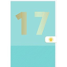 Draeger Carte d'anniversaire 17 ans en Or - Bleu turquoise - A message - Pour Ados Fille Garçon - 11,5 x 17 cm