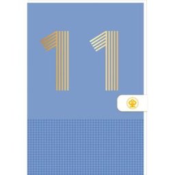 Draeger Carte d'anniversaire 11 ans en Or - Bleu - A message - Pour Enfant Garçon Fille - 11,5 x 17 cm