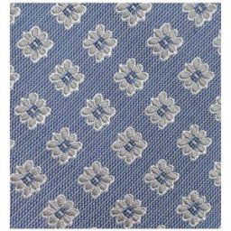 Draeger Cravate jacquard en 100% soie - Imprimé Fleur - Bleu - 150 x 6 x 7 cm