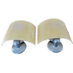 Paire d'appliques "piperita" par Marcello Ziliani pour Flos, 1994 jaune 26x10x26
