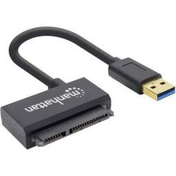 Manhattan disques durs / SSD Adaptateur [1x USB 3.0 mâle type A - 1x SATA mâle 7+15 pôles] Adapter 0.15 m