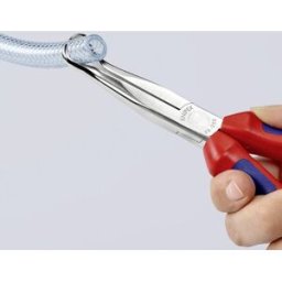Knipex 38 95 200 pour lélectronique et la mécanique de précision Pince plate à becs ronds coudée à 45° Acier électrique Vanadium 200 mm