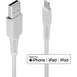 LINDY Câble USB USB 2.0 USB-A mâle, Connecteur Lightning 1.00 m blanc 31326