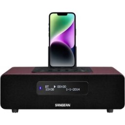 Sangean DDR-38 Radio de table DAB+, DAB, FM Apple Dock, AUX, Bluetooth fonction de charge de la batterie, avec télécommande, fonction réveil marron