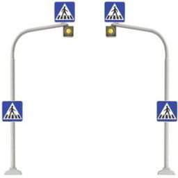 Feu pour passage piéton Busch 5916 H0 jeu de 2 avec passage piéton à appliquer kit 1 pc(s)