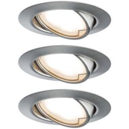 Paulmann 93421 Base Spot encastrable jeu de 3 LED LED 15 W fer (brossé)