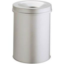 Corbeille à papier Durable Papierkorb Safe, Durable, Stahl, grau, 15 Liter, selbstverlöschend mit Flammen 330510 15 l (Ø x H) 260 mm x 357 mm acier gris 1 pc(s)