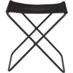 Broste Copenhagen Tabouret Nola cuir Noir, 45 cm