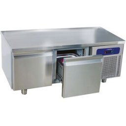 Soubassement Réfrigéré avec 2 Tiroirs 1/1 pour Appareils de Cuisson, L1400 mm - Mastro