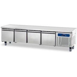 Virtus Group Soubassement Réfrigéré avec 4 Tiroirs 1/1 pour Appareils de Cuisson 700, L2200 mm - Virtus