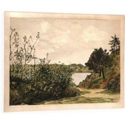 Paysage Aquarelle Legrand vert 22x17x17