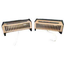 Paire d'appliques chevet métal et laiton de paul neuhaus allemagne 1950 bauhaus beige 7x22x9