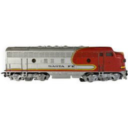 Train ancien, locomotive Marklin Santa Fé USA multicolore 17x4x4
