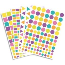 O Color Lot de 40 planches, 4170 gommettes pastel et acidulées réparties en 4 formes et 3 tailles.