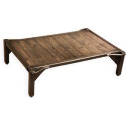 Table basse palette usine industrielle gris 101x72x28