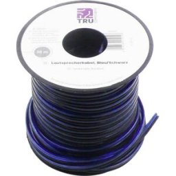 Câble haut-parleur TRU COMPONENTS 93030c483 1565745 2 x 0.8 mm² bleu, noir 30 m
