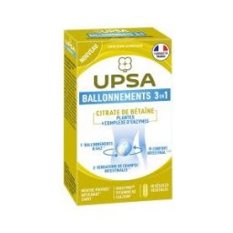 UPSA Ballonnements 3en1 Citrate de Bétaïne et Complexe d'Enzymes 40 Unités Végétales - Boîte 40 gélules