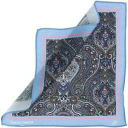 Costumes et cravates Simon Carter Pochette PAISLEY Bleu