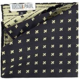 Costumes et cravates Tony & Paul Pochette Fleurs de Lys - BOURBON Noir