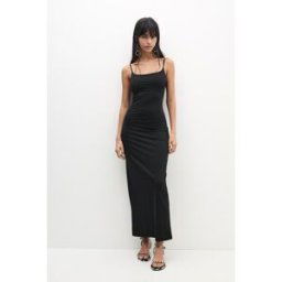 Pull&Bear Robe Midi Polyamide Noir M female