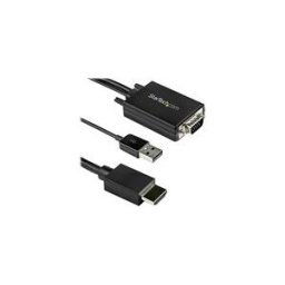 StarTech.com 2m VGA to HDMI Converter Cable with USB Audio Support Power, Analog to Digital Video Adapter Cable to connect a VGA PC to HDMI Display, 1080p Male to Male Monitor Cable - Supports Wide Displays (VGA2HDMM2M) - cable adaptateur - HDMI / VGA /