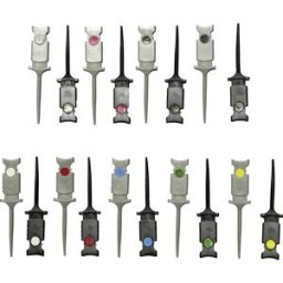 VOLTCRAFT Mini-grip-fils à pince enfichable 0.64 mm CAT I noir, rouge, marron, vert, jaune, violet, bleu, blanc, gris