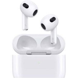 Apple AirPods (3. Gen) + Lightning Case AirPods Bluetooth blanc boîtier de charge, résistant à la sueur