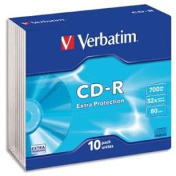 Verbatim cd-r extra protection 700 mo 52x 10 pièce(s)