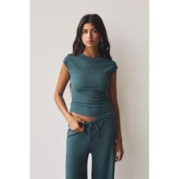 Pull&Bear Top Froissé Bleu eau M female