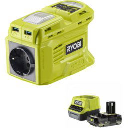 Ryobi RY18BI150B-0 - Inverter 18V 2Ah - Puissance 150 W - Fonction chargeur de batterie