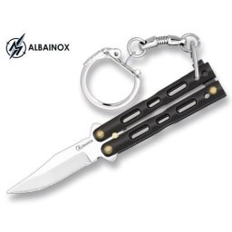 Couteau papillon porte-clé 9cm noir ALBAINOX