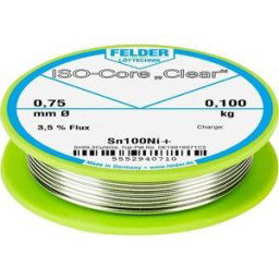 Felder ISO-Core Clear Sn100Ni+ Étain à souder bobine Sn99,25Cu0,7Ni0,05 0.100 kg 0.75 mm