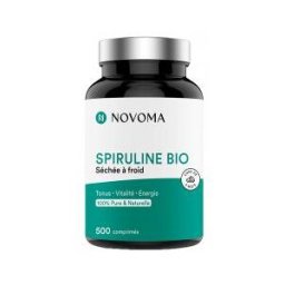 Novoma Spiruline Séchée à Froid Tonus Vitalité & Énergie Bio 500 Comprimés - Pot 500 Comprimés