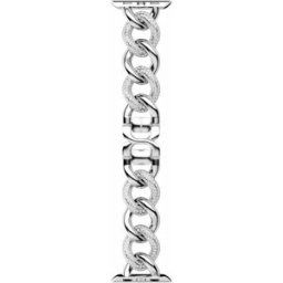 Swarovski montres Bracelet Swarovski Pour Apple Watch 40 et 41 mm chaîne Sparkling argenté Acier inoxydable female
