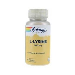 Solaray L-Lysine 500 mg 60 Unités - Pot 60 végécaps de 0,9 g