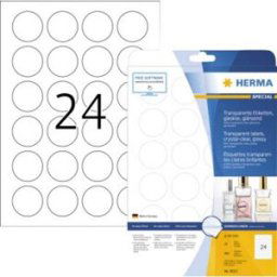 Herma 8023 Etiquette plastique Ø 40 mm film, brillant transparent 600 pc(s) fixation permanente imprimante laser, photocopieuse, imprimante laser couleur,