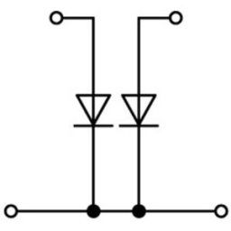 Bloc de jonction à diode à 2 étages WAGO 870-542/281-488 5 mm ressort de traction Affectation: L gris 50 pc(s)