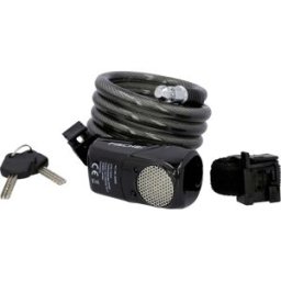 FISCHER FAHRRAD Antivol à câble spiralé anthracite avec alarme fermeture à clé