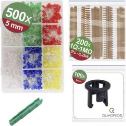 Quadrios 24O196 Assortiment de LEDs rouge, vert, jaune, bleu, blanc 20 mA 3 V