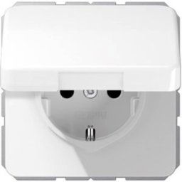 Jung simple Insert Prise 2P+T avec clapet blanc-alpin CD1520BFKIKLWW 1 pc(s)