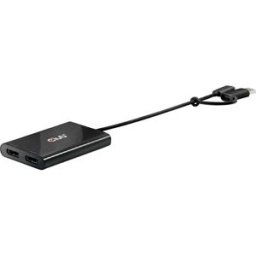 Club 3D USB-C® Adaptateur [1x USB-C® mâle, USB-A mâle - 2x DisplayPort femelle] CSV-1478 0.18 m