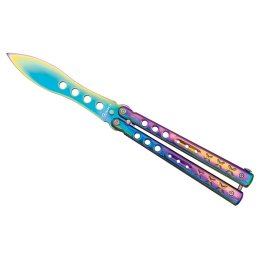 Couteau papillon balisong 23,5cm rainbow entraînement